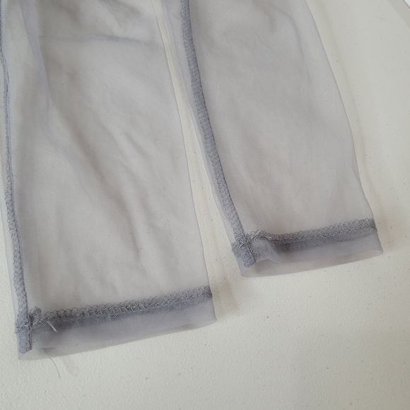 BLUEOXY Floral Embroidered Sheer Gray Mesh Dress Overlay - Size XS/S ** FLAWED - Picture 10 of 16